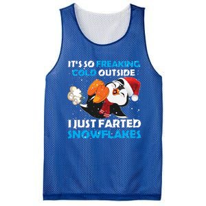 I Just Farted Snowflakes Funny Penguin Lover Christmas Cool Gift Mesh Reversible Basketball Jersey Tank