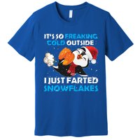 I Just Farted Snowflakes Funny Penguin Lover Christmas Cool Gift Premium T-Shirt