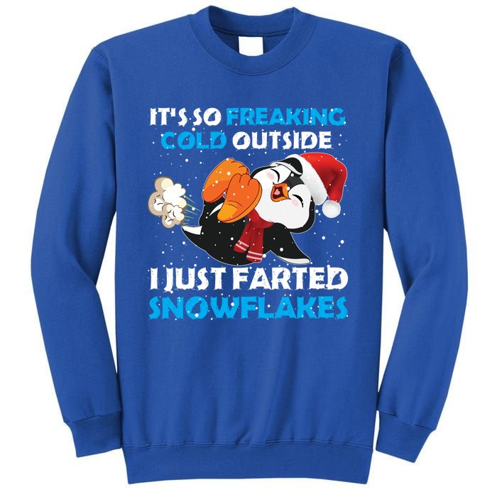 I Just Farted Snowflakes Funny Penguin Lover Christmas Cool Gift Tall Sweatshirt