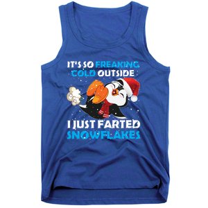 I Just Farted Snowflakes Funny Penguin Lover Christmas Cool Gift Tank Top