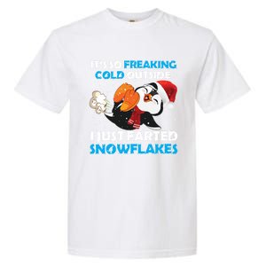 I Just Farted Snowflakes Funny Penguin Lover Christmas Cool Gift Garment-Dyed Heavyweight T-Shirt