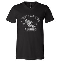 I Just Felt Like Running 1976 Logo V-Neck T-Shirt