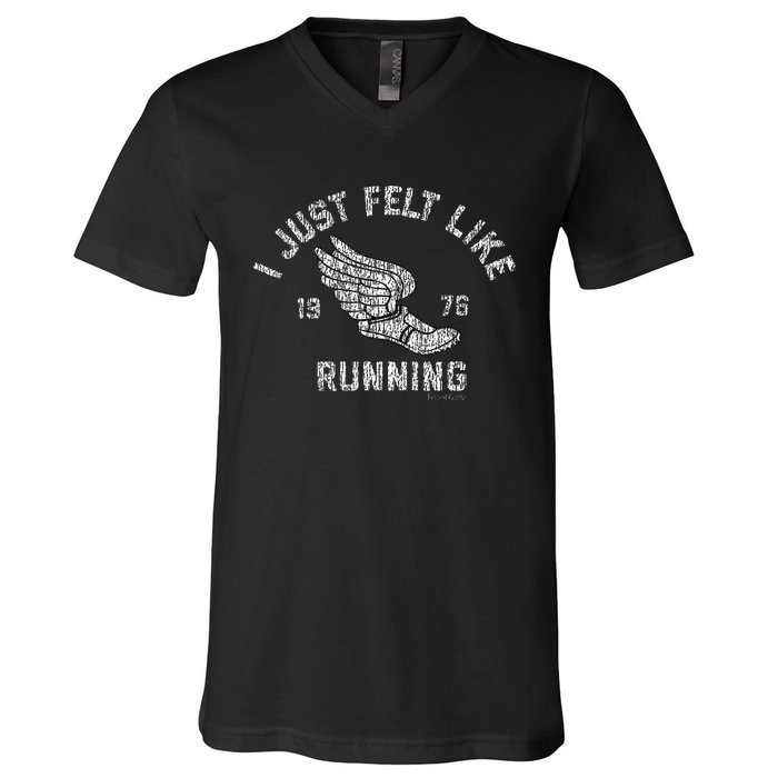 I Just Felt Like Running 1976 Logo V-Neck T-Shirt