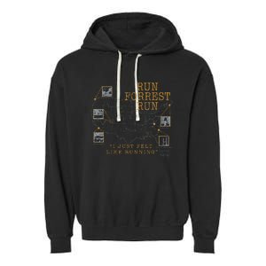 I Just Felt Like Running Quote Garment-Dyed Fleece Hoodie