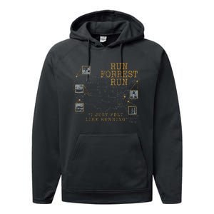 I Just Felt Like Running Quote Performance Fleece Hoodie