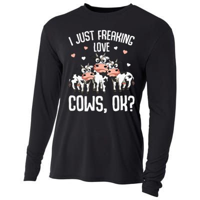 I just freaking love Cows Farmers Cow Lover Cooling Performance Long Sleeve Crew