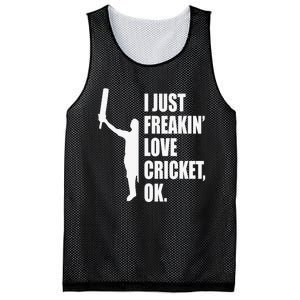 I Just Freakin Love Cricket Funny Gift Mesh Reversible Basketball Jersey Tank