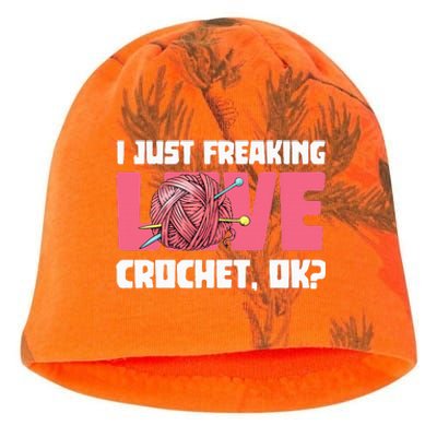 I Just Freaking Love Crocket Yarn Crocheting Crocheter Kati - Camo Knit Beanie