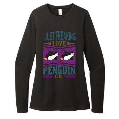 I Just Freaking Love Penguin Ok Womens CVC Long Sleeve Shirt