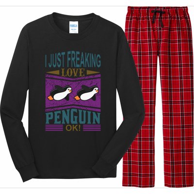 I Just Freaking Love Penguin Ok Long Sleeve Pajama Set