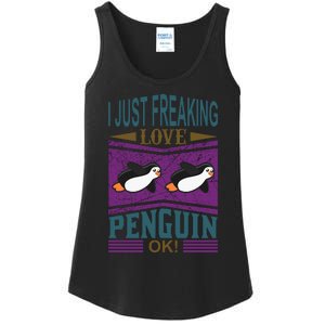 I Just Freaking Love Penguin Ok Ladies Essential Tank