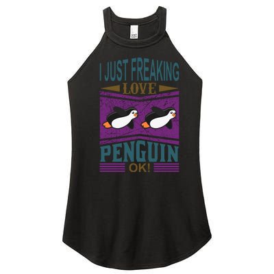 I Just Freaking Love Penguin Ok Women's Perfect Tri Rocker Tank