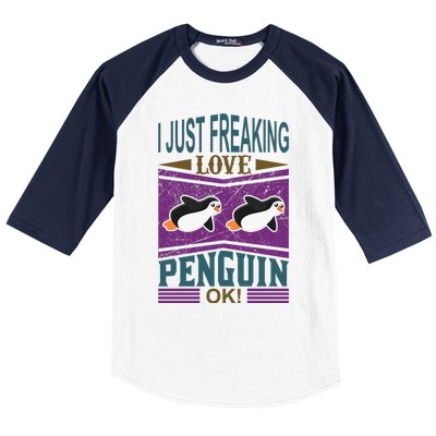 I Just Freaking Love Penguin Ok Baseball Sleeve Shirt