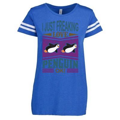 I Just Freaking Love Penguin Ok Enza Ladies Jersey Football T-Shirt