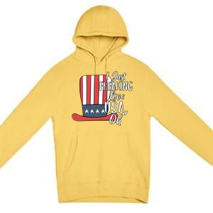 I Just Freaking Love Usa Ok Gift Usa Patriotic 4th Of July Gift Premium Pullover Hoodie