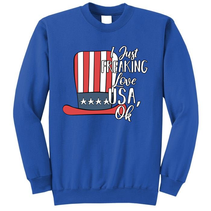 I Just Freaking Love Usa Ok Gift Usa Patriotic 4th Of July Gift Sweatshirt