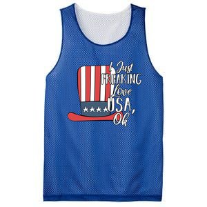 I Just Freaking Love Usa Ok Gift Usa Patriotic 4th Of July Gift Mesh Reversible Basketball Jersey Tank