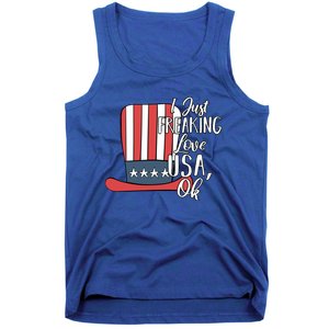 I Just Freaking Love Usa Ok Gift Usa Patriotic 4th Of July Gift Tank Top