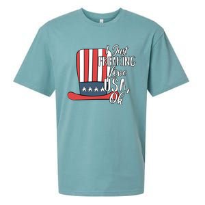 I Just Freaking Love Usa Ok Gift Usa Patriotic 4th Of July Gift Sueded Cloud Jersey T-Shirt