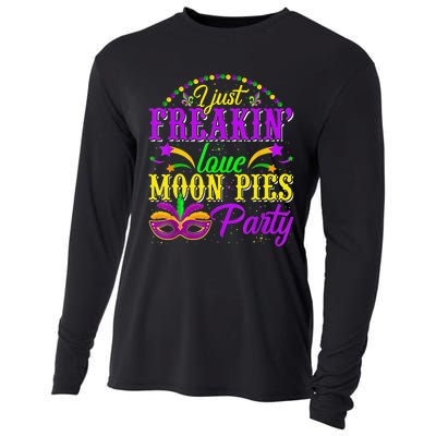 I Just Freakin Love Moon Pie funny Mardi Gras Party Cooling Performance Long Sleeve Crew