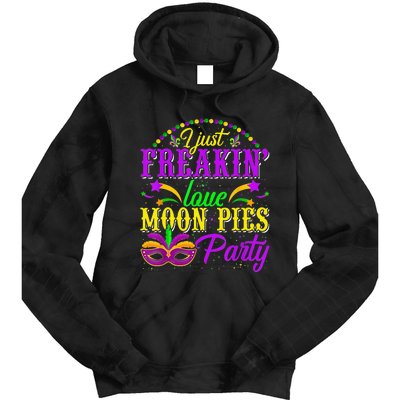 I Just Freakin Love Moon Pie funny Mardi Gras Party Tie Dye Hoodie