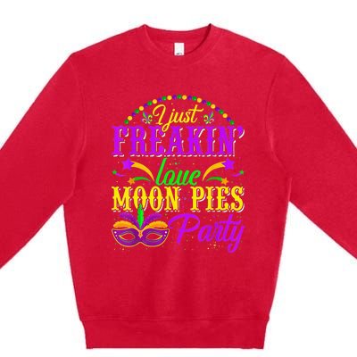 I Just Freakin Love Moon Pie funny Mardi Gras Party Premium Crewneck Sweatshirt