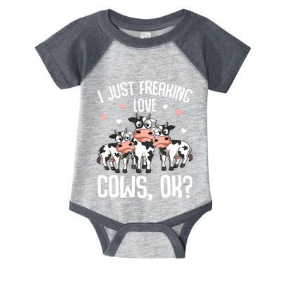 I Just Freaking Love Cows Farmers Cow Lover Infant Baby Jersey Bodysuit