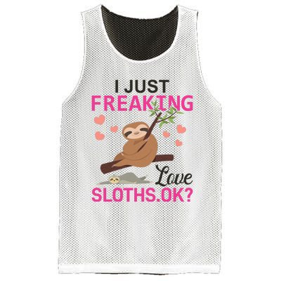 I Just Freaking Love Sloths Ok Mesh Reversible Basketball Jersey Tank