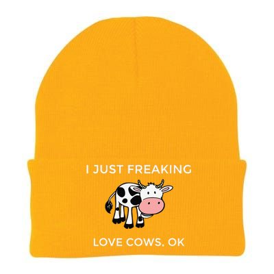 I Just Freaking Love Cows Ok Funny Cow Humor Knit Cap Winter Beanie