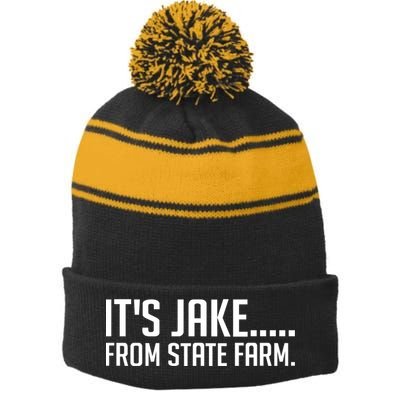 ItS Jake From State Farm Funny Stripe Pom Pom Beanie