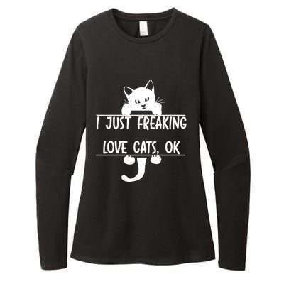 I Just Freaking Love Cats Ok Womens CVC Long Sleeve Shirt