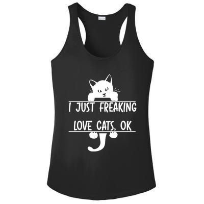 I Just Freaking Love Cats Ok Ladies PosiCharge Competitor Racerback Tank