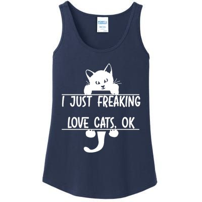 I Just Freaking Love Cats Ok Ladies Essential Tank