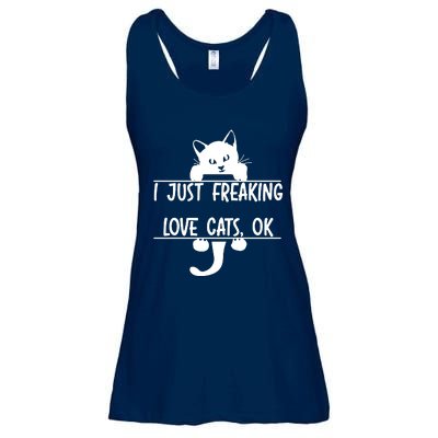 I Just Freaking Love Cats Ok Ladies Essential Flowy Tank