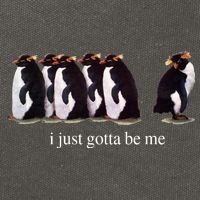 I Just Gotta Be Me Penguin Cotton Canvas Backpack