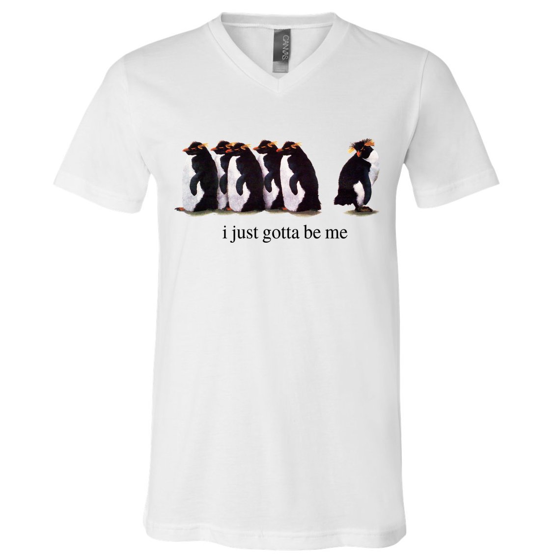 I Just Gotta Be Me Penguin V-Neck T-Shirt