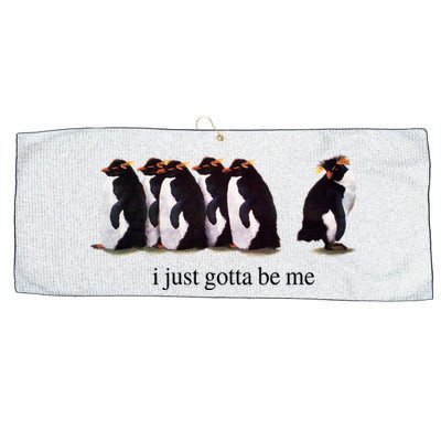 I Just Gotta Be Me Penguin Large Microfiber Waffle Golf Towel