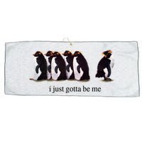 I Just Gotta Be Me Penguin Large Microfiber Waffle Golf Towel