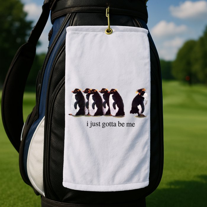 I Just Gotta Be Me Penguin Golf Towel
