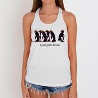 I Just Gotta Be Me Penguin Women's Knotted Racerback Tank