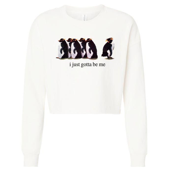 I Just Gotta Be Me Penguin Cropped Pullover Crew