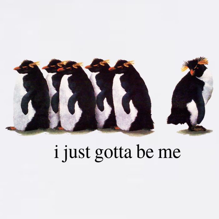 I Just Gotta Be Me Penguin Cropped Pullover Crew
