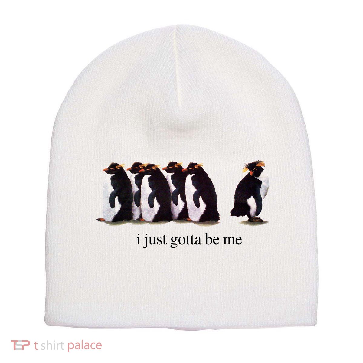 I Just Gotta Be Me Penguin Short Acrylic Beanie