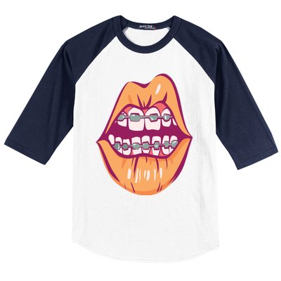 I Just Got Braces Mouth Gift Baseball Sleeve Shirt