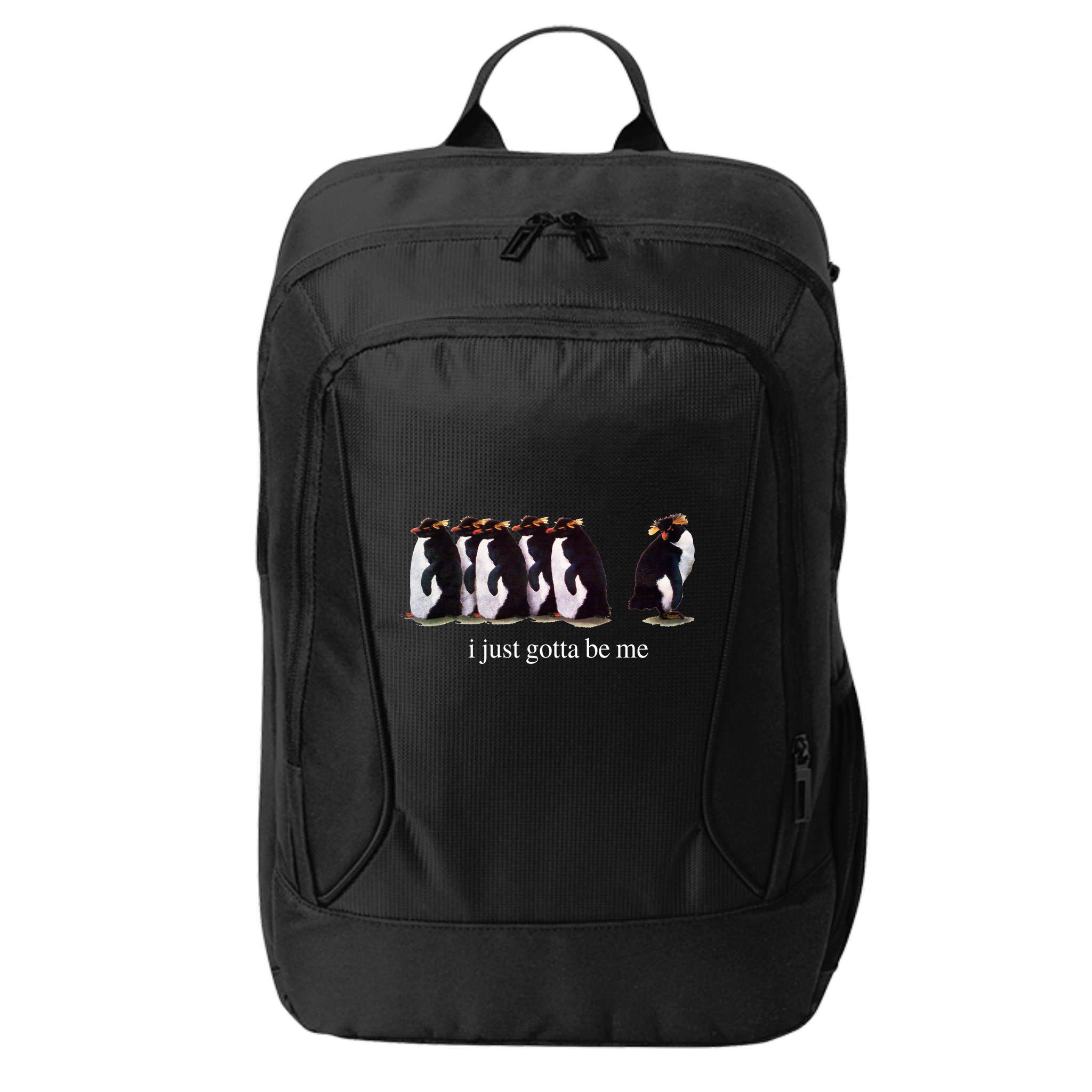 I Just Gotta Be Me Penguin Funny Tv Show City Backpack