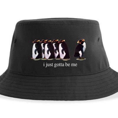 I Just Gotta Be Me Penguin Funny Tv Show Sustainable Bucket Hat