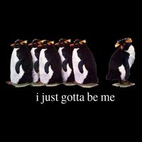 I Just Gotta Be Me Penguin Funny Tv Show Women's Knotted Racerback Tank