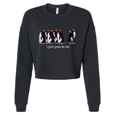 I Just Gotta Be Me Penguin Funny Tv Show Cropped Pullover Crew