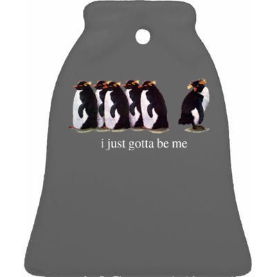 I Just Gotta Be Me Penguin Funny Tv Show Ceramic Bell Ornament