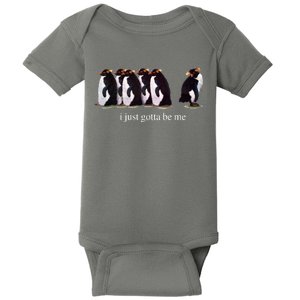 I Just Gotta Be Me Penguin Funny Tv Show Baby Bodysuit